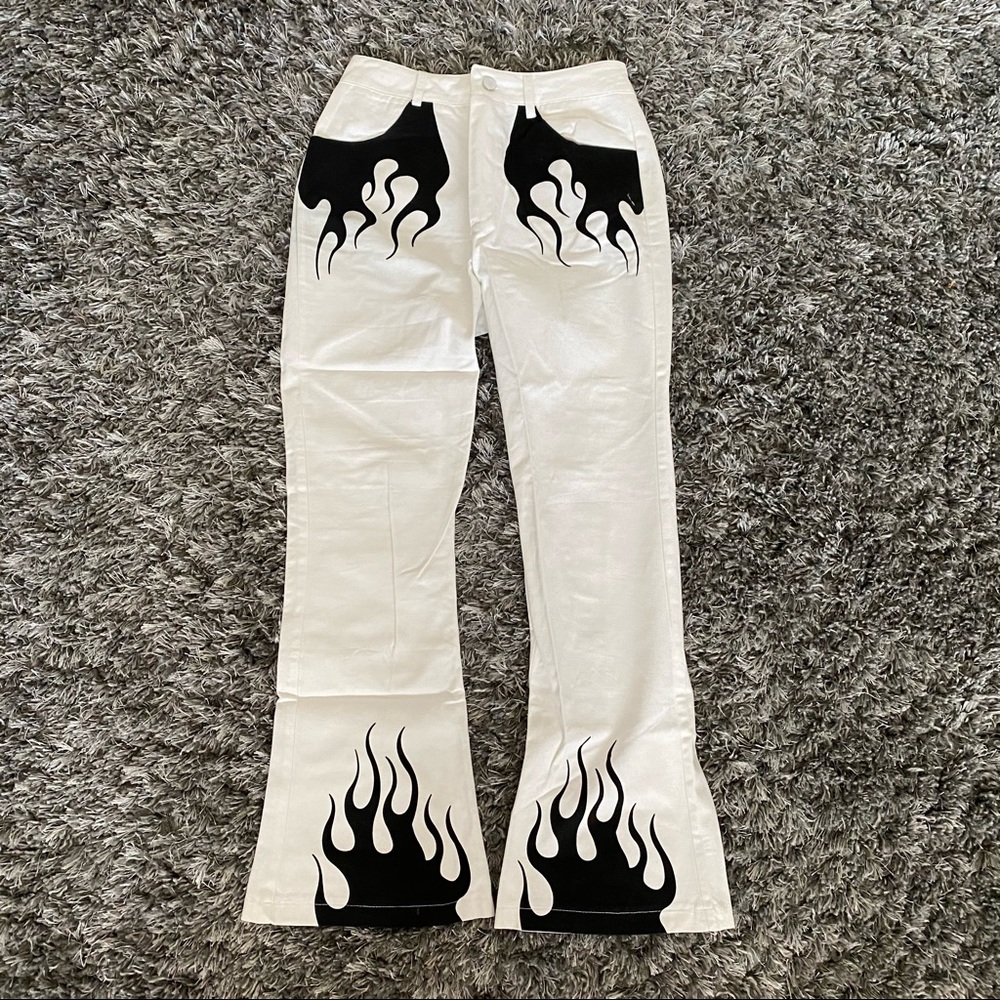 Cream Flare Pants